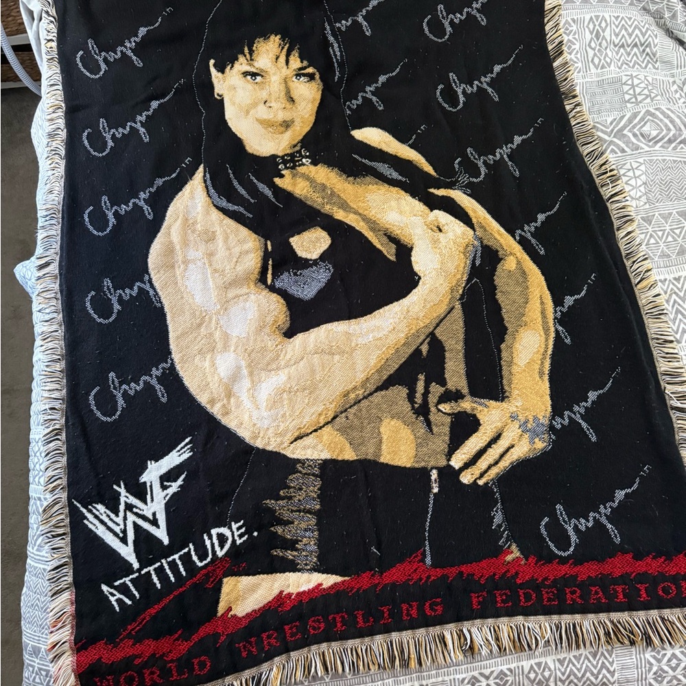 WWE Black and Tan Throw Blanket